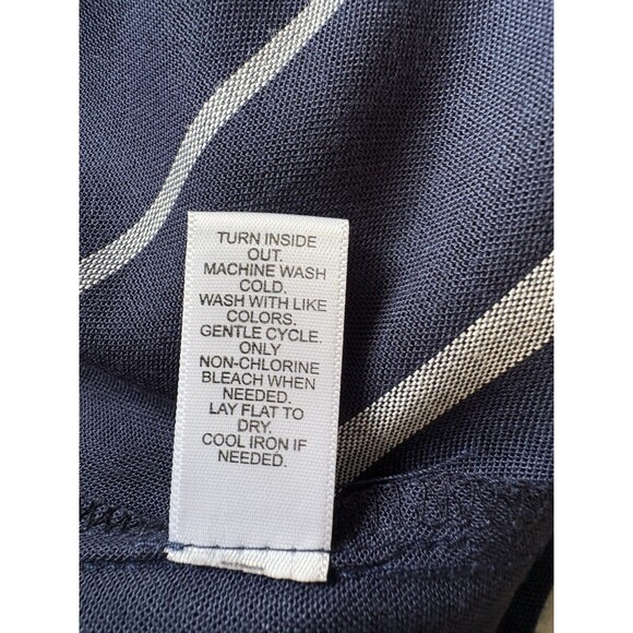 Womens Tunic M Black Gray Stripe 3/4 Bell Sleeves Lace insert V-neck C Est‎ 1946 - Picture 5 of 9